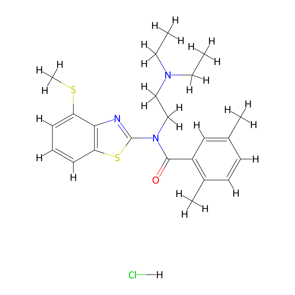 N-(2-(diethylamino)ethyl)-2,5-dimethyl-N-(4-(methylthio)benzo[d]thiazol-2-yl)benzamide hydrochloride molecular structure, CAS 1215593-22-8