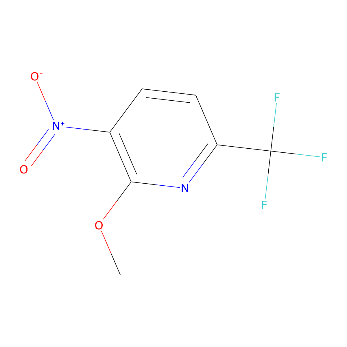 2-Methoxy-3-nitro-6-(trifluoromethyl)pyridine molecular structure, CAS 1215595-92-8