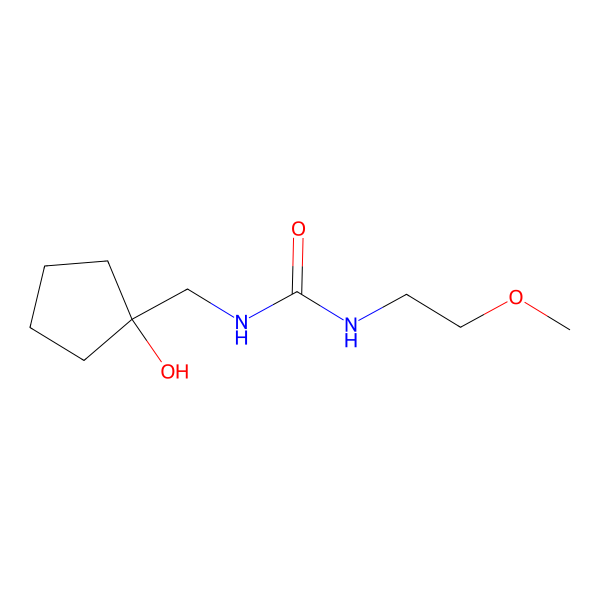 1-[(1-Hydroxycyclopentyl)methyl]-3-(2-methoxyethyl)urea molecular structure, CAS 1215595-98-4