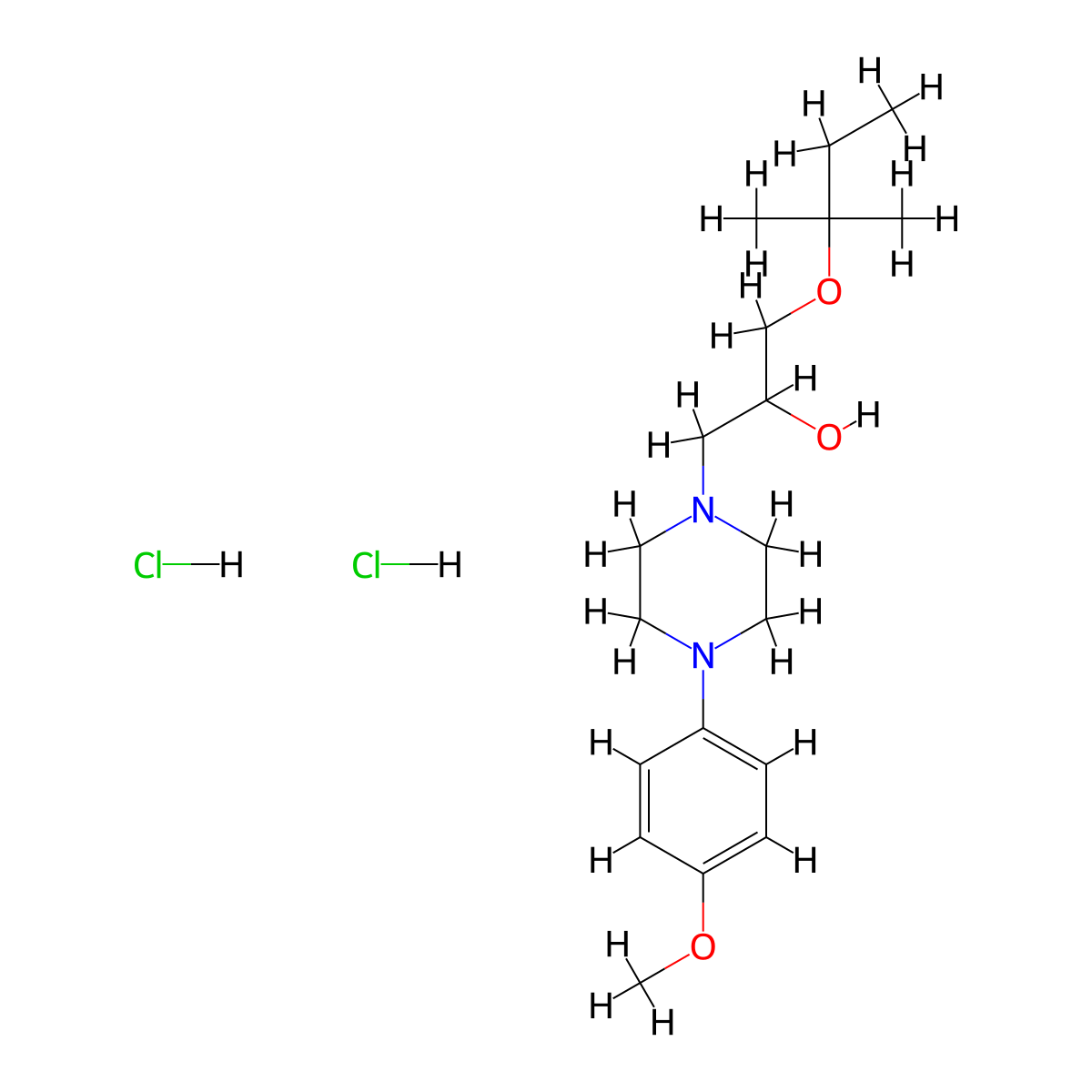 1-(4-(4-Methoxyphenyl)piperazin-1-yl)-3-(tert-pentyloxy)propan-2-ol dihydrochloride molecular structure, CAS 1215596-46-5