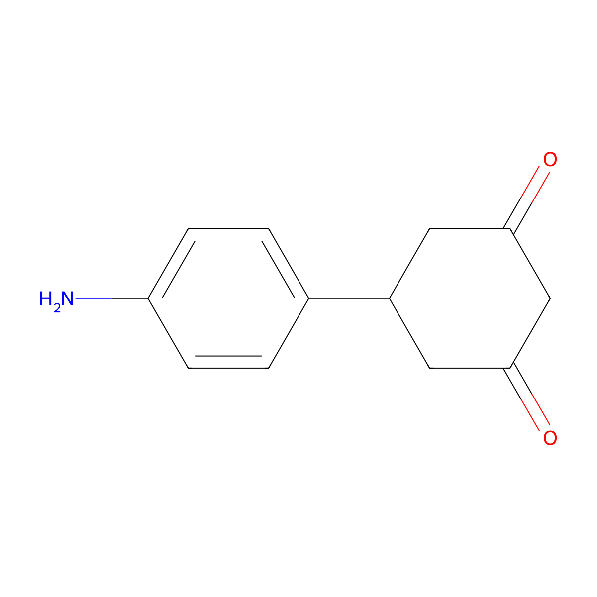 5-(4-Aminophenyl)cyclohexane-1,3-dione molecular structure, CAS 1215596-93-2