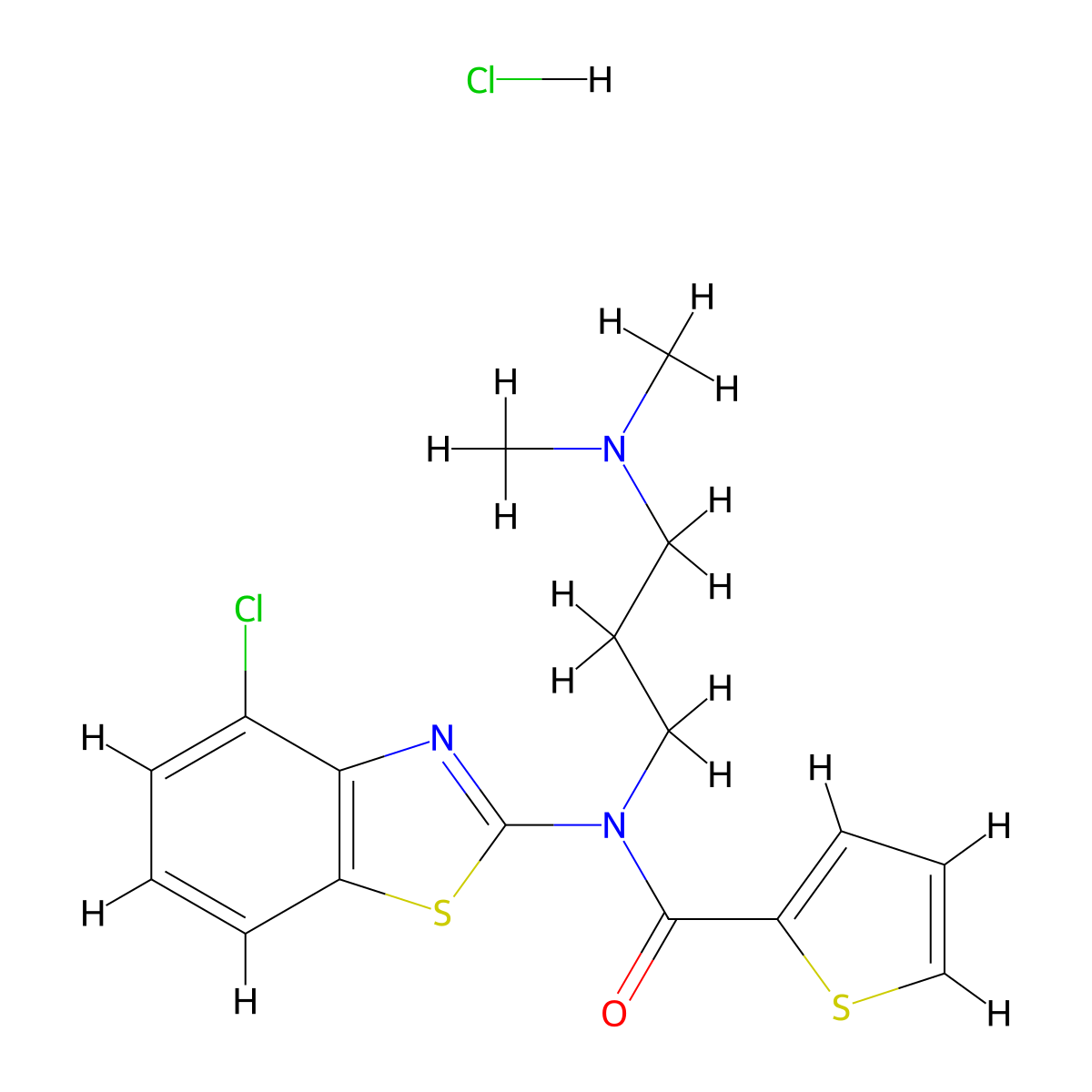 N-(4-chlorobenzo[d]thiazol-2-yl)-N-(3-(dimethylamino)propyl)thiophene-2-carboxamide hydrochloride molecular structure, CAS 1215597-34-4