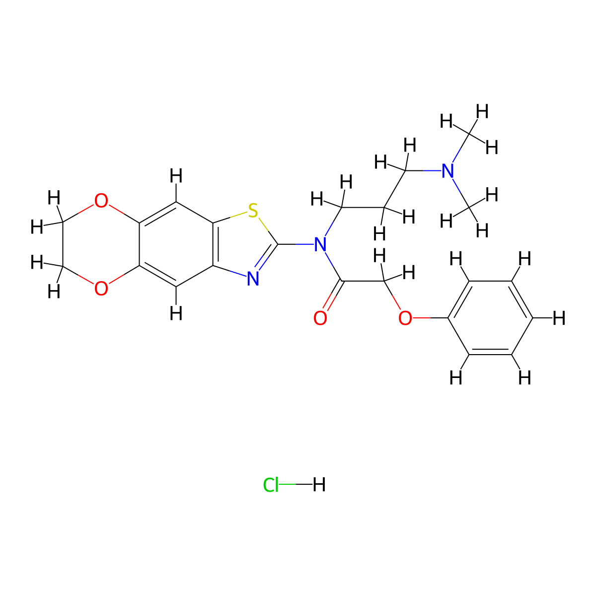 N-[3-(dimethylamino)propyl]-N-{10,13-dioxa-4-thia-6-azatricyclo[7.4.0.0^{3,7}]trideca-1,3(7),5,8-tetraen-5-yl}-2-phenoxyacetamide hydrochloride molecular structure, CAS 1215599-24-8