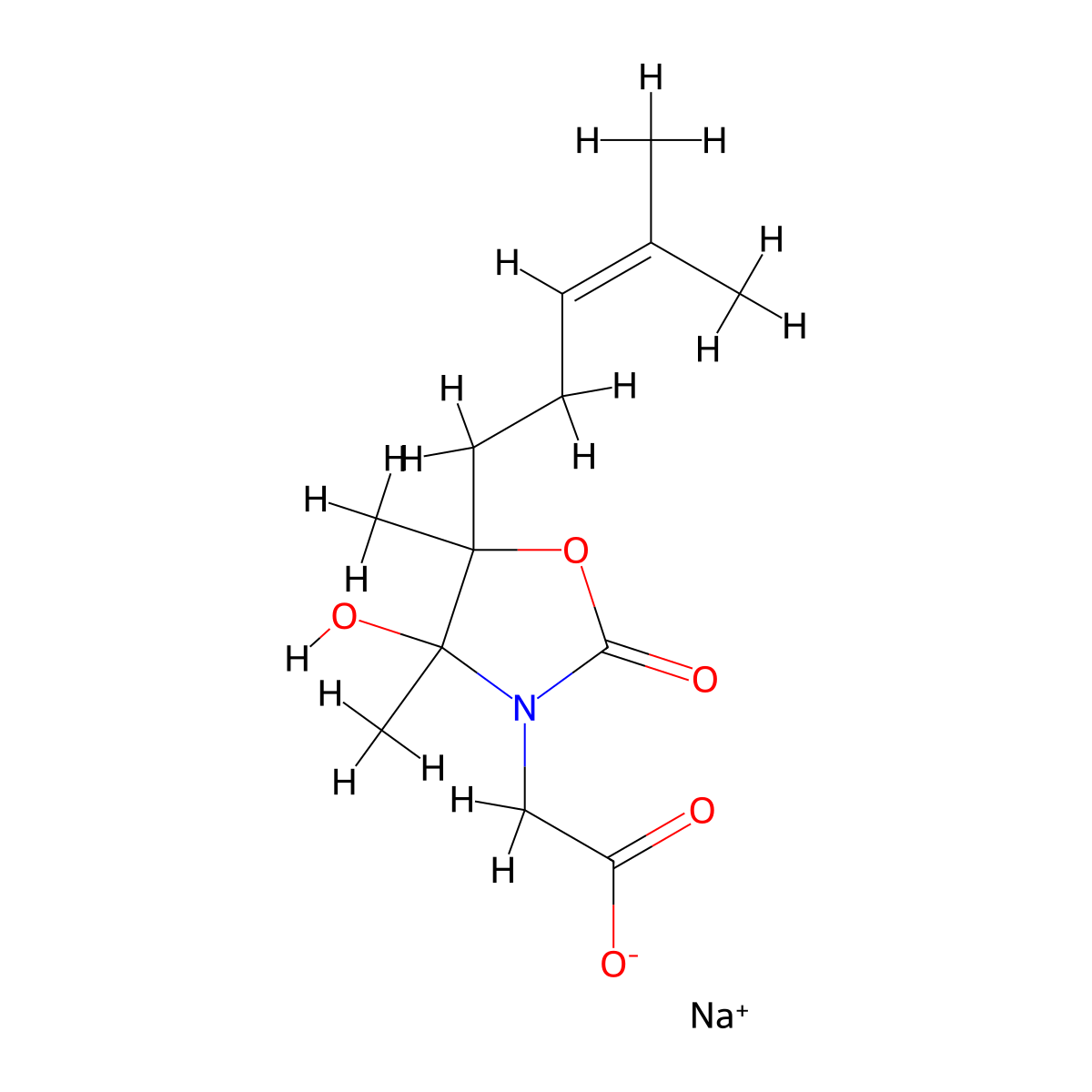 [4-Hydroxy-4,5-dimethyl-5-(4-methylpent-3-en-1-yl)-2-oxo-1,3-oxazolidin-3-yl]acetate molecular structure, CAS 1215601-66-3