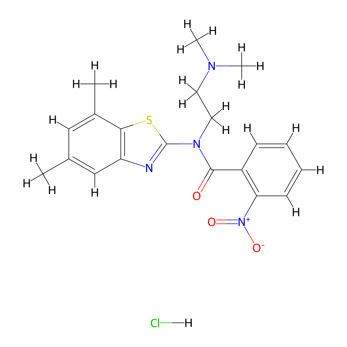 N-(2-(dimethylamino)ethyl)-N-(5,7-dimethylbenzo[d]thiazol-2-yl)-2-nitrobenzamide hydrochloride molecular structure, CAS 1215601-79-8