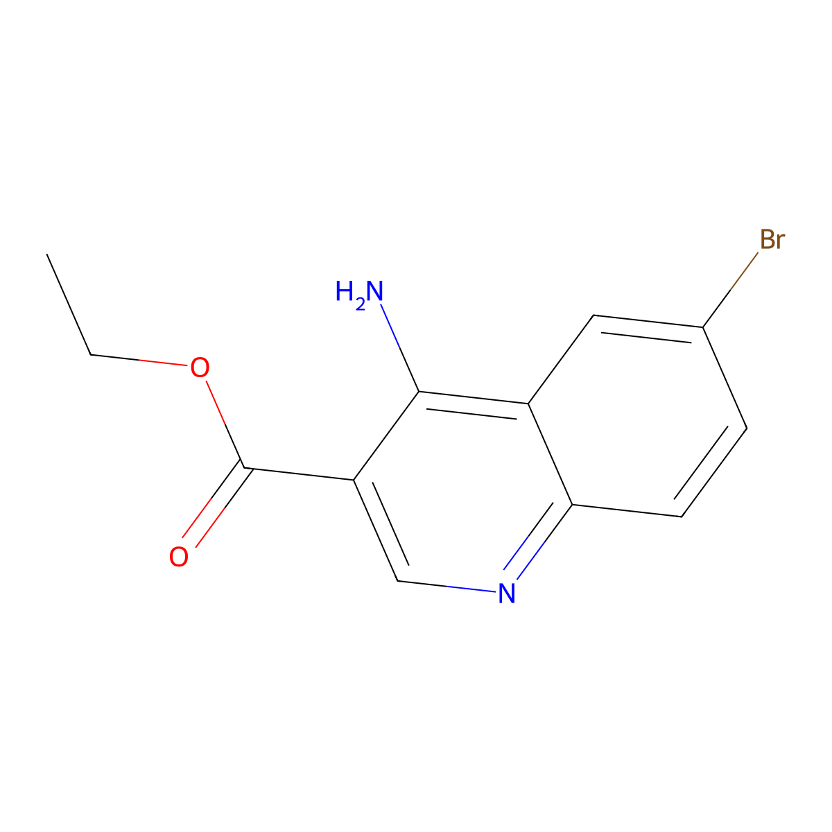 Ethyl 4-amino-6-bromoquinoline-3-carboxylate molecular structure, CAS 1215605-17-6
