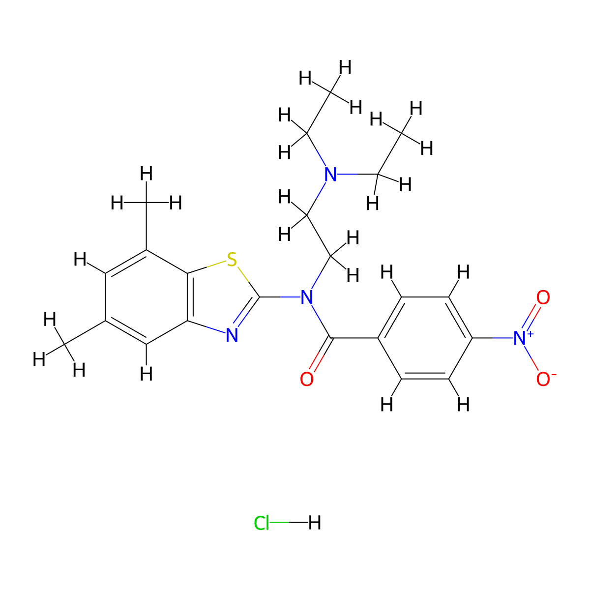 N-(2-(diethylamino)ethyl)-N-(5,7-dimethylbenzo[d]thiazol-2-yl)-4-nitrobenzamide hydrochloride molecular structure, CAS 1215605-33-6