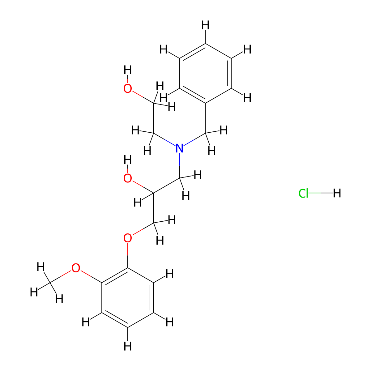 1-(Benzyl(2-hydroxyethyl)amino)-3-(2-methoxyphenoxy)propan-2-ol hydrochloride molecular structure, CAS 1215605-65-4