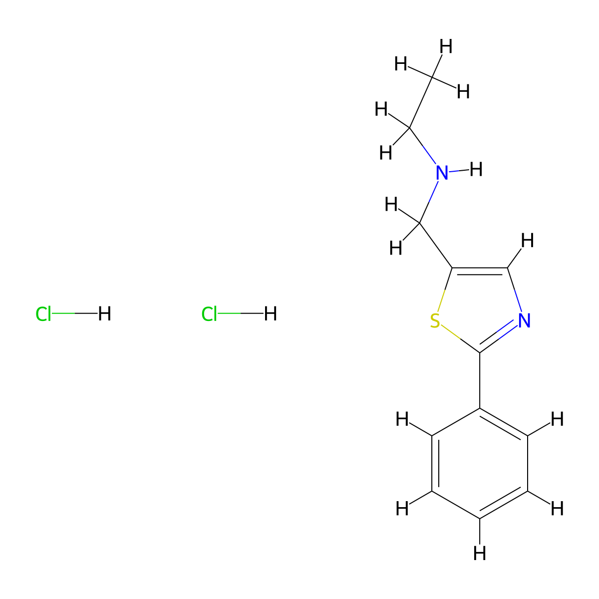 N-[(2-phenyl-1,3-thiazol-5-yl)methyl]ethanamine dihydrochloride molecular structure, CAS 1215609-28-1