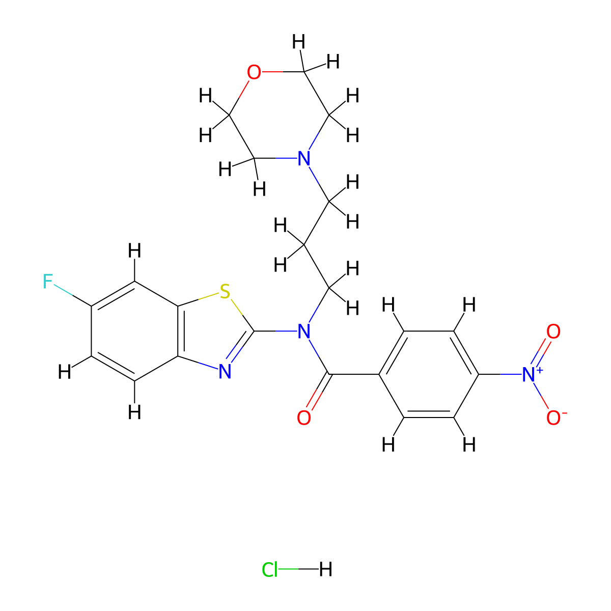 N-(6-fluorobenzo[d]thiazol-2-yl)-N-(3-morpholinopropyl)-4-nitrobenzamide hydrochloride molecular structure, CAS 1215609-50-9