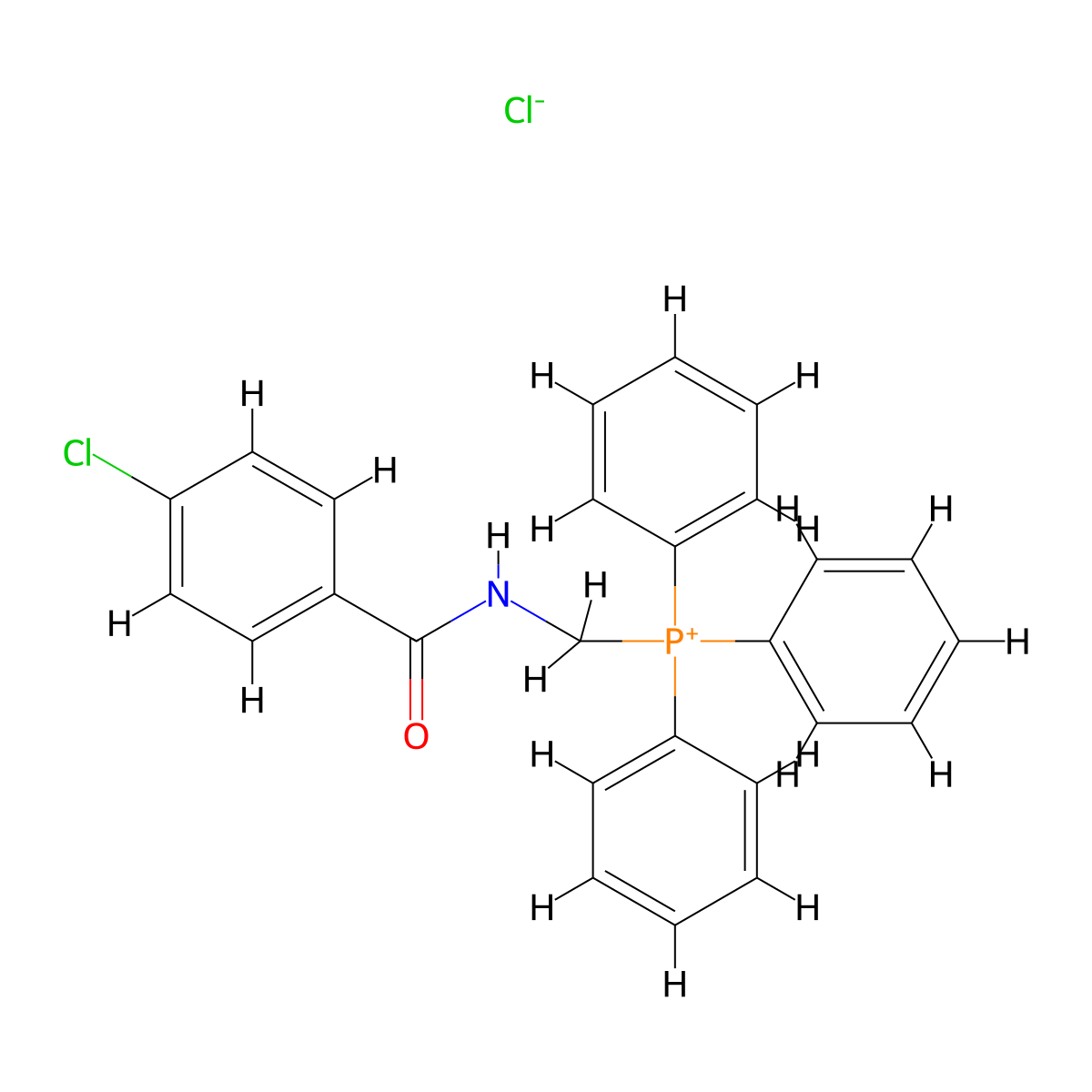 [(4-Chlorobenzamido)methyl](triphenyl)phosphanium chloride molecular structure, CAS 121561-24-8