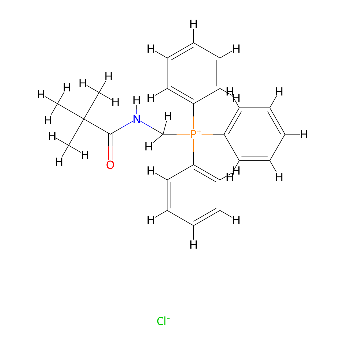 Triphenyl(pivalamidomethyl)phosphonium chloride molecular structure, CAS 121561-25-9