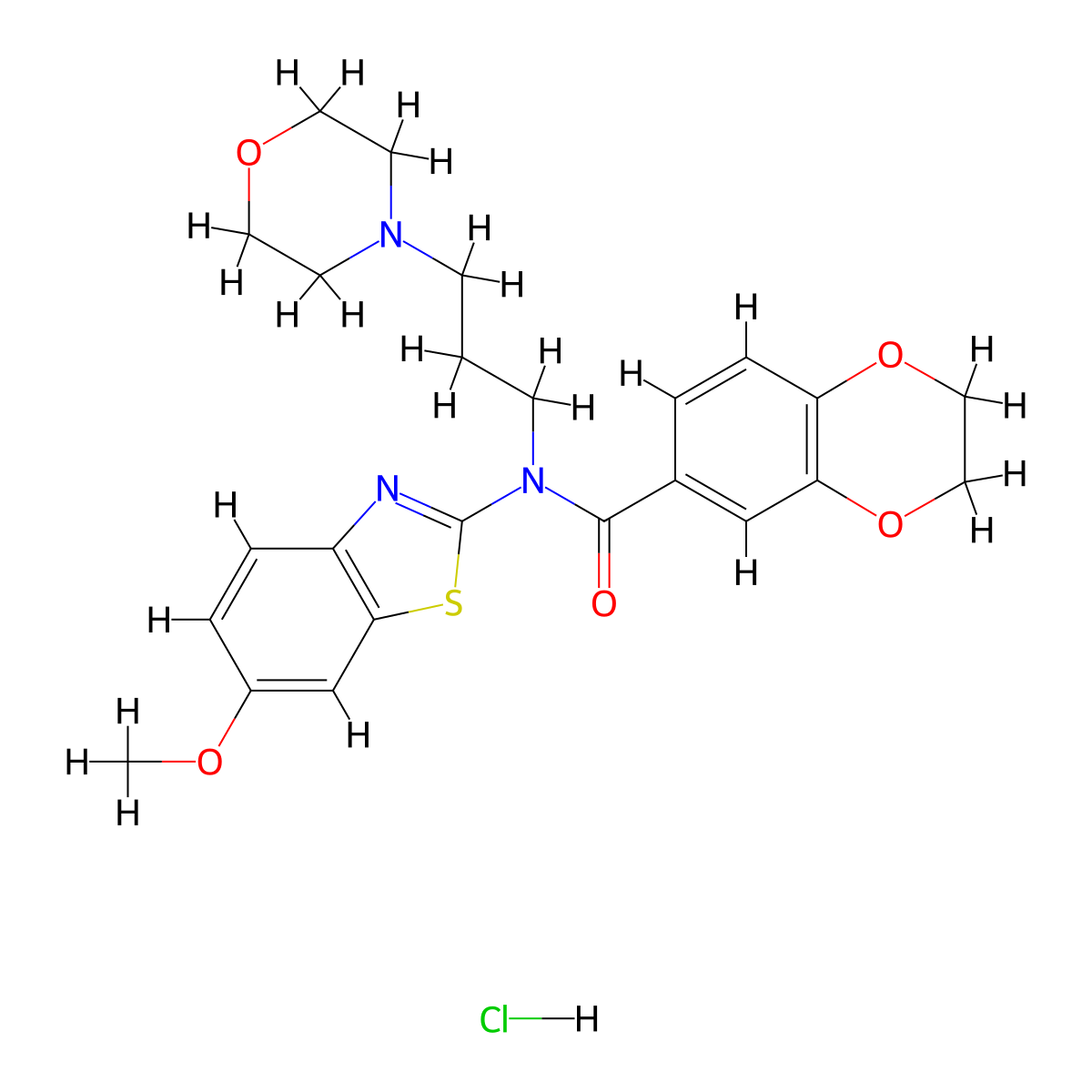 N-(6-methoxybenzo[d]thiazol-2-yl)-N-(3-morpholinopropyl)-2,3-dihydrobenzo[b][1,4]dioxine-6-carboxamide hydrochloride molecular structure, CAS 1215611-86-1