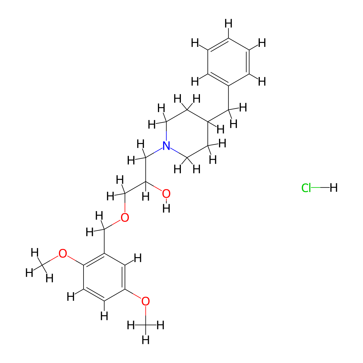 1-(4-Benzylpiperidin-1-yl)-3-((2,5-dimethoxybenzyl)oxy)propan-2-ol hydrochloride molecular structure, CAS 1215612-53-5