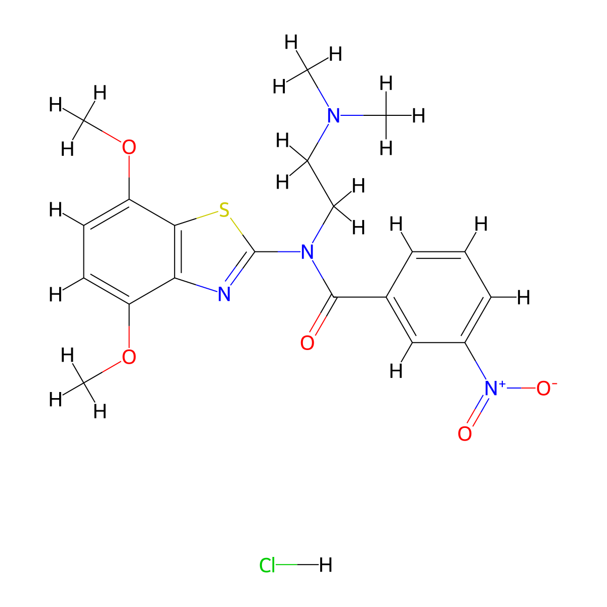 N-(4,7-dimethoxybenzo[d]thiazol-2-yl)-N-(2-(dimethylamino)ethyl)-3-nitrobenzamide hydrochloride molecular structure, CAS 1215612-70-6