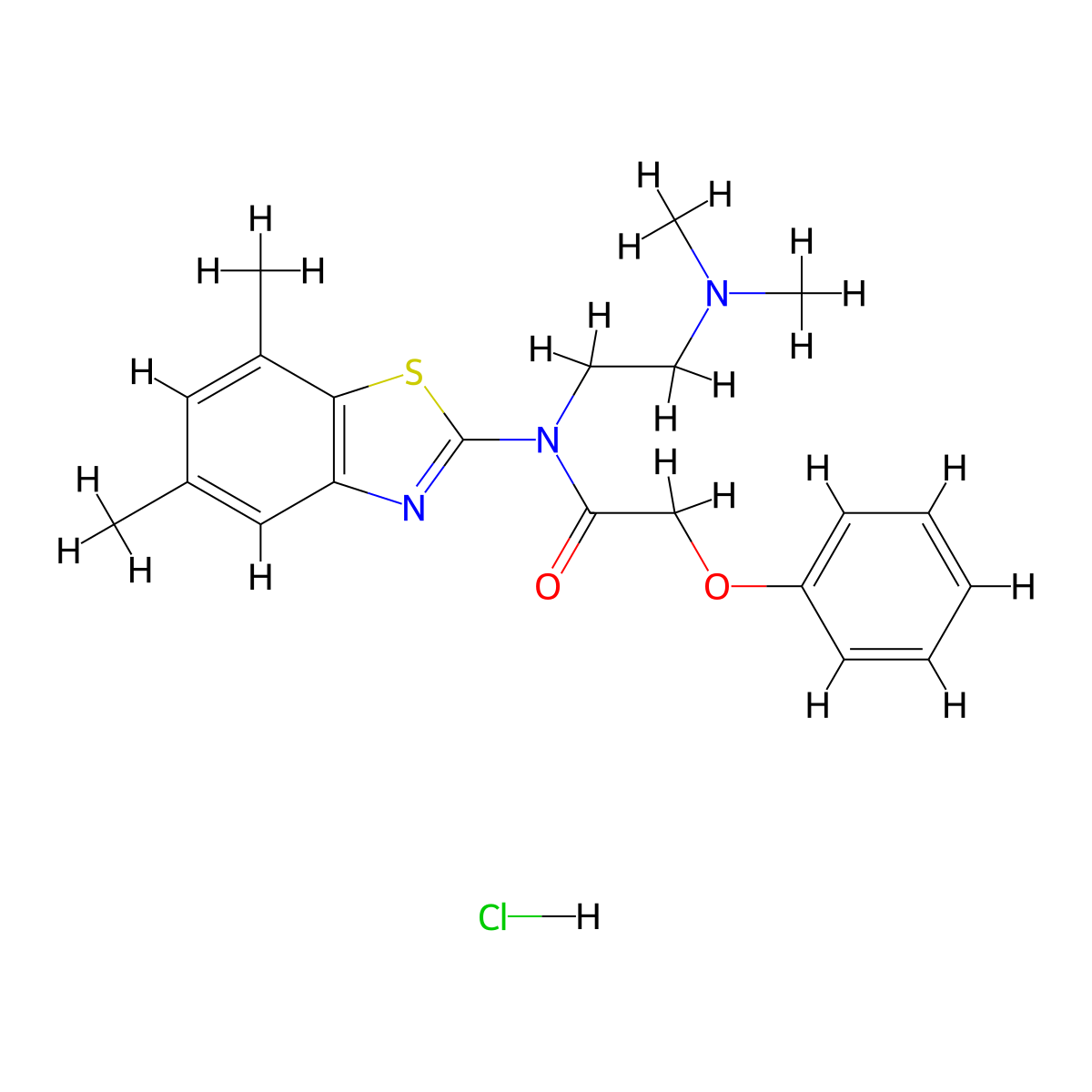 N-(2-(dimethylamino)ethyl)-N-(5,7-dimethylbenzo[d]thiazol-2-yl)-2-phenoxyacetamide hydrochloride molecular structure, CAS 1215613-47-0