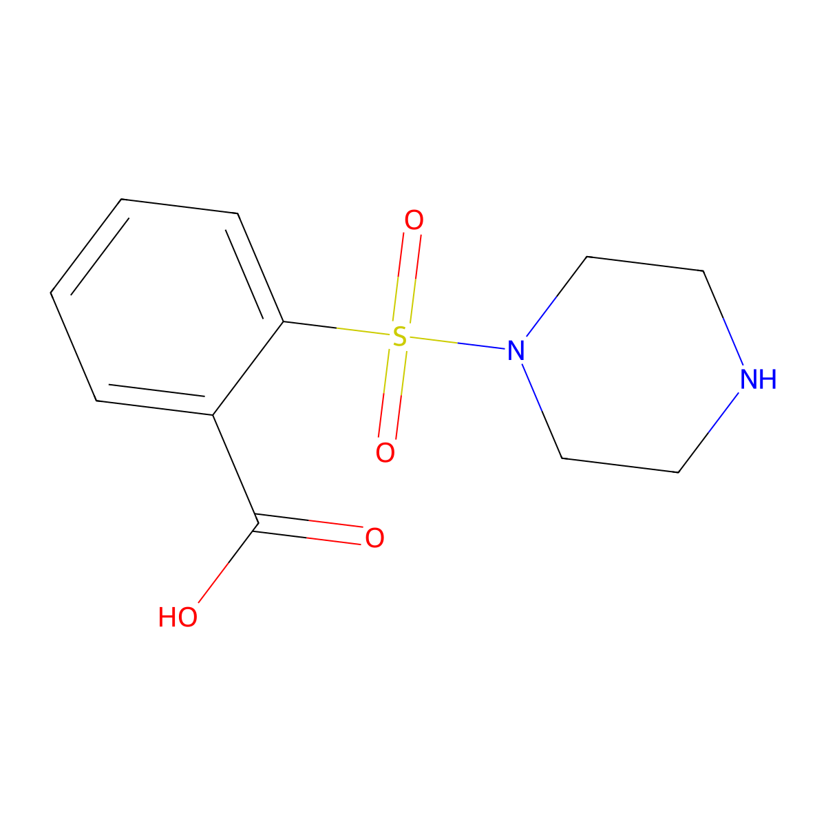 2-(Piperazin-1-ylsulfonyl)benzoic acid molecular structure, CAS 1215613-85-6