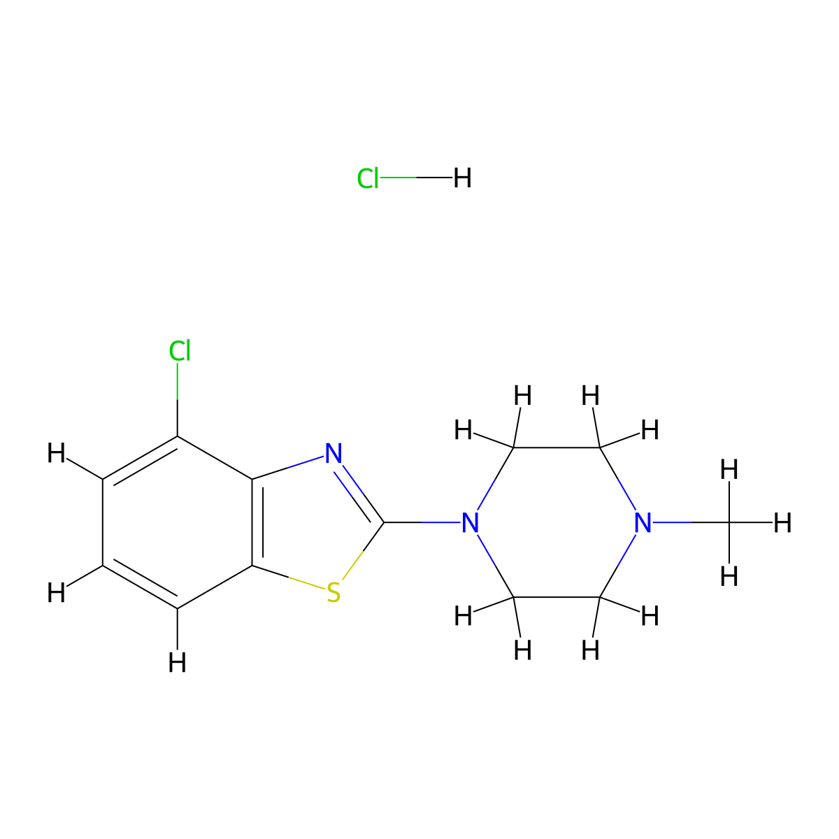 4-Chloro-2-(4-methylpiperazin-1-yl)benzo[d]thiazole hydrochloride molecular structure, CAS 1215615-36-3