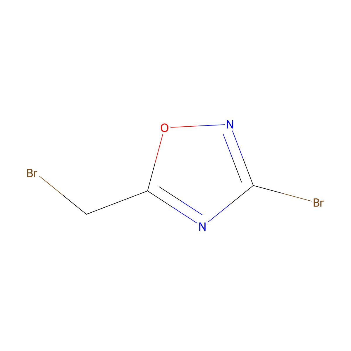 3-Bromo-5-(bromomethyl)-1,2,4-oxadiazole molecular structure, CAS 121562-13-8