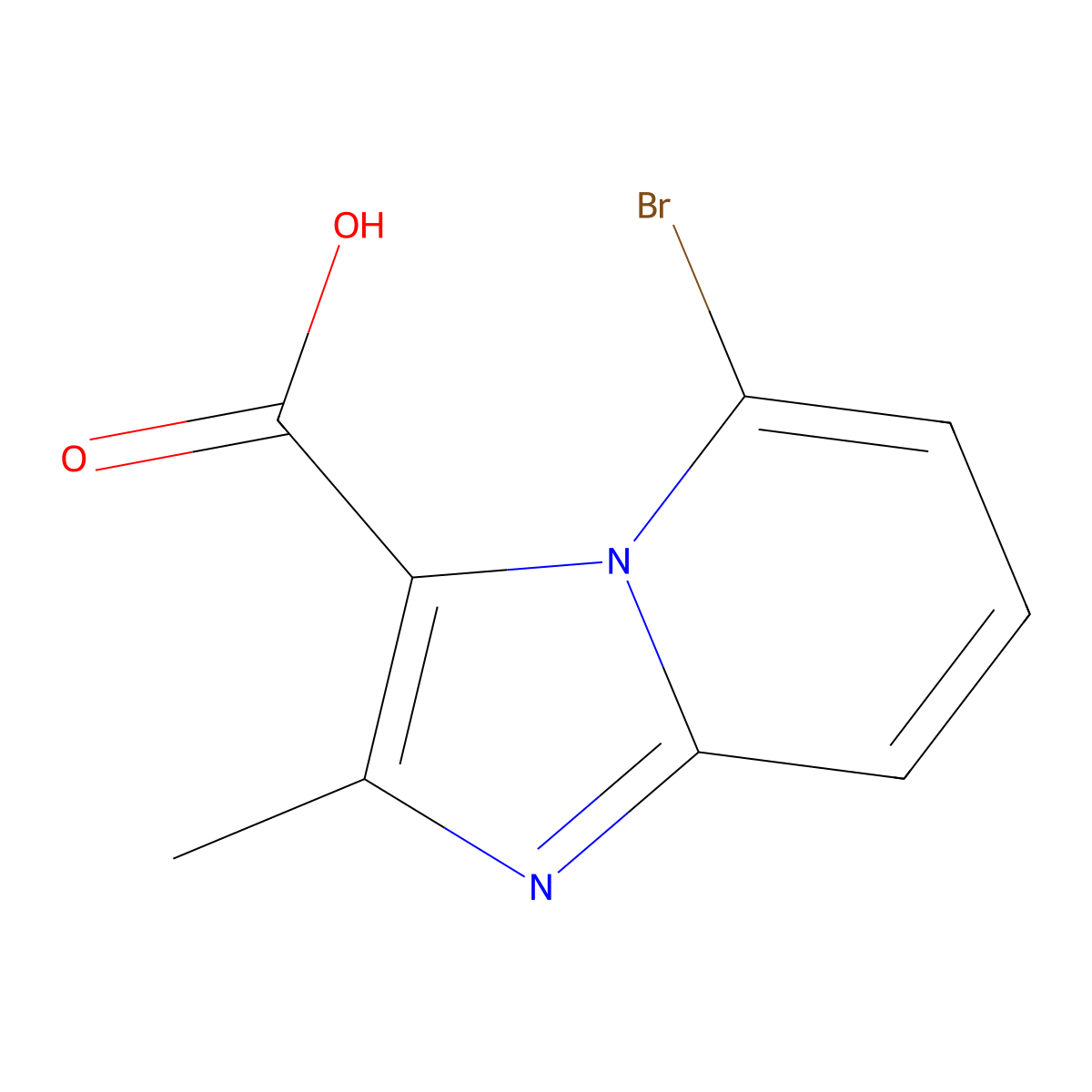 5-Bromo-2-methylimidazo[1,2-a]pyridine-3-carboxylic acid molecular structure, CAS 1215621-14-9