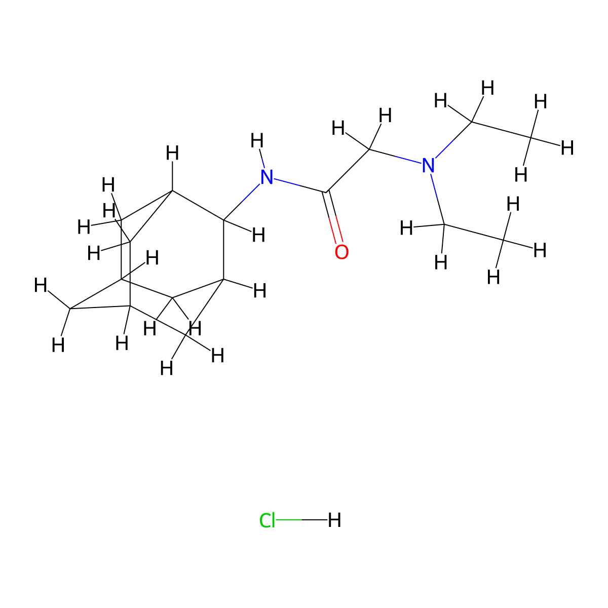 N-(adamantan-2-yl)-2-(diethylamino)acetamide hydrochloride molecular structure, CAS 1215622-43-7