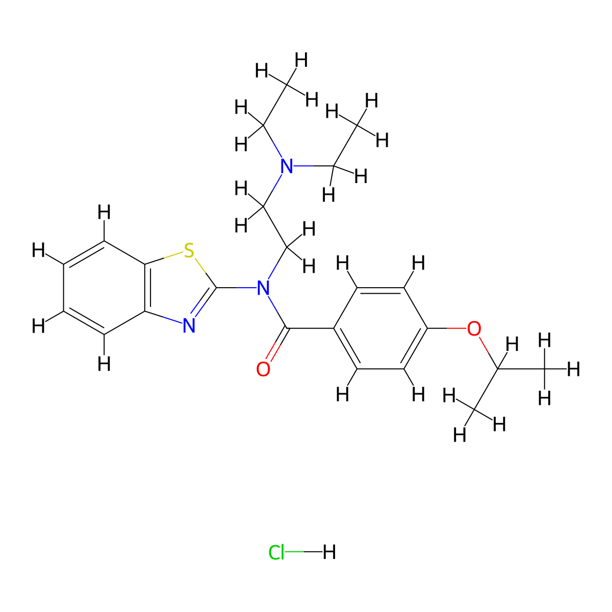 N-(benzo[d]thiazol-2-yl)-N-(2-(diethylamino)ethyl)-4-isopropoxybenzamide hydrochloride molecular structure, CAS 1215622-93-7