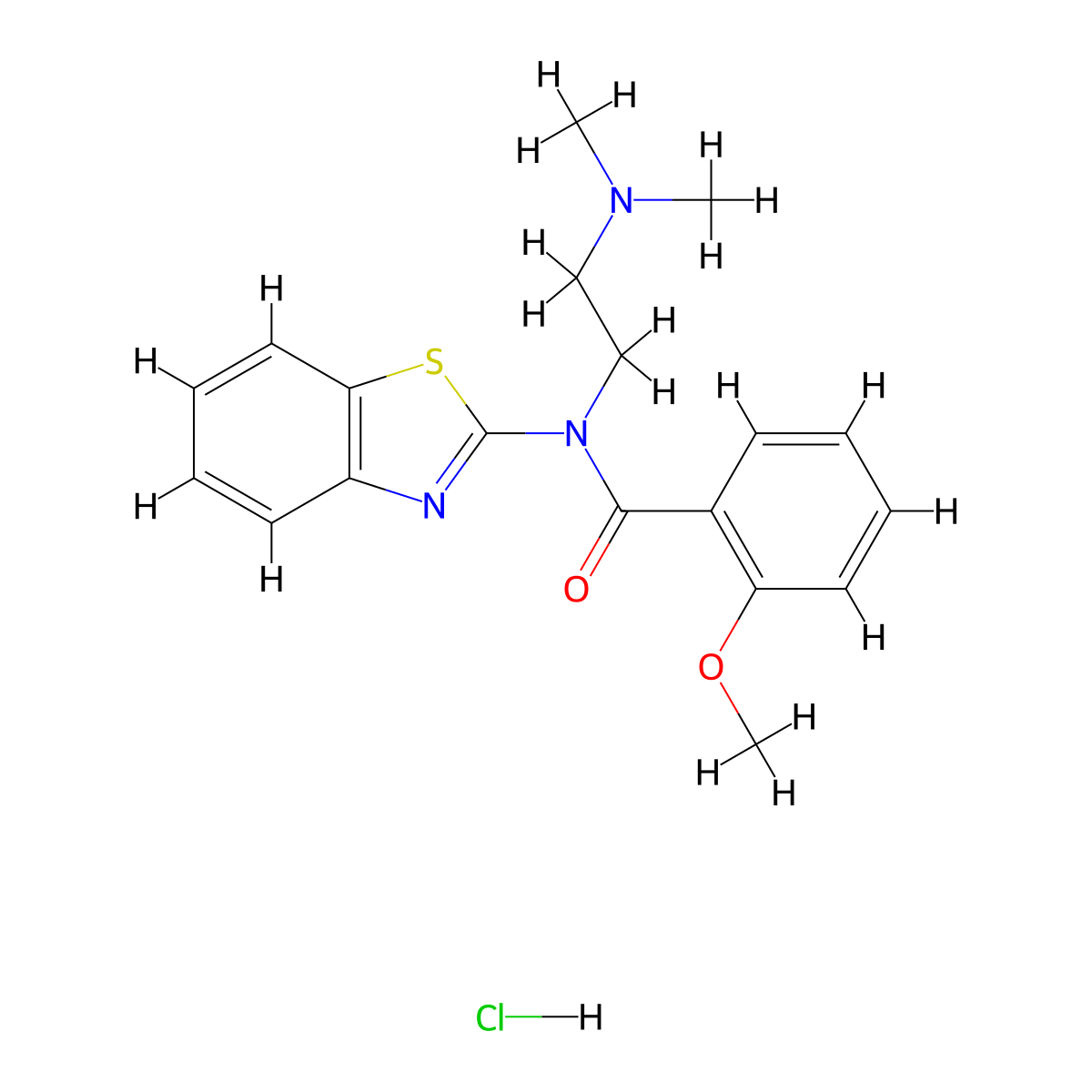 N-(benzo[d]thiazol-2-yl)-N-(2-(dimethylamino)ethyl)-2-methoxybenzamide hydrochloride molecular structure, CAS 1215625-14-1