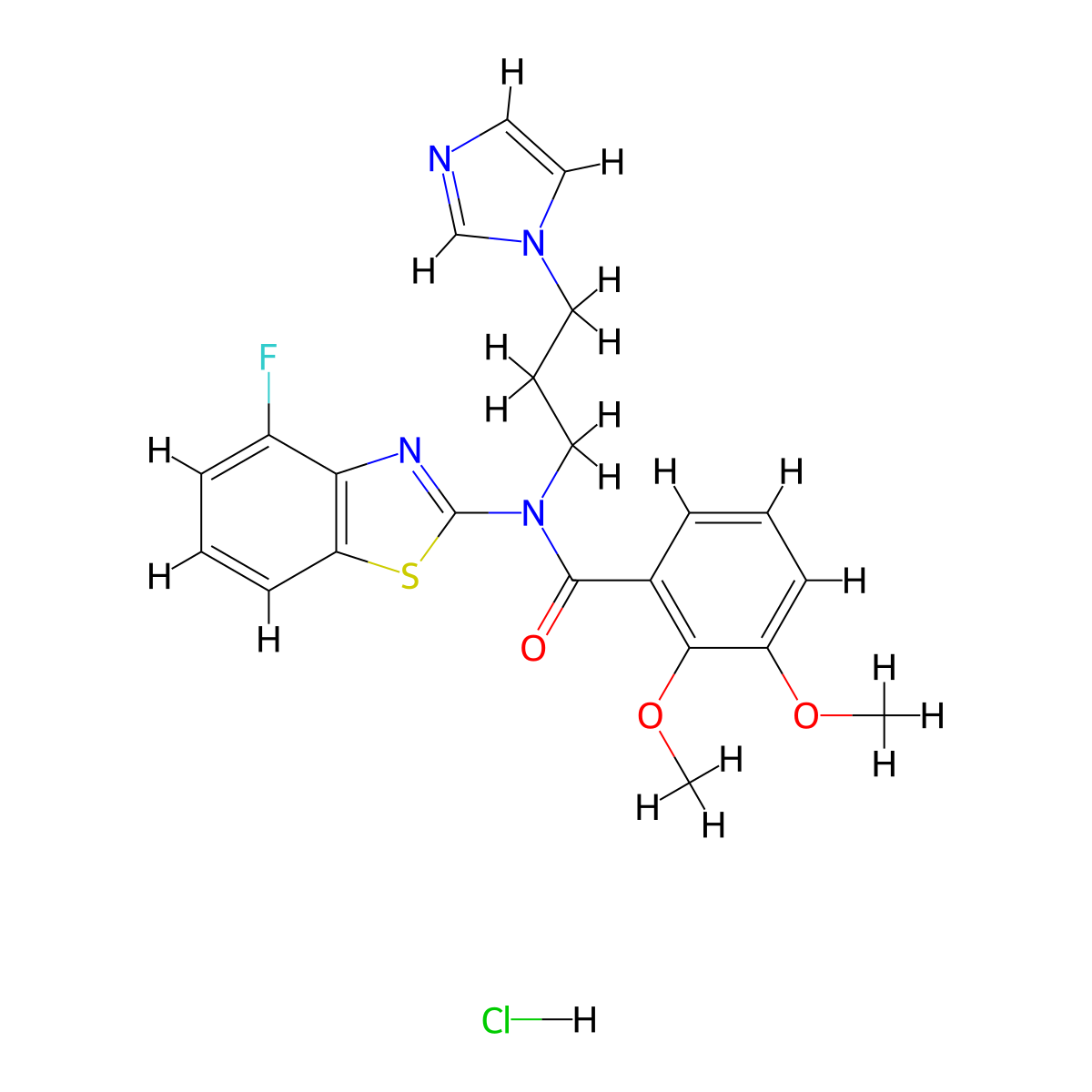 N-(3-(1H-imidazol-1-yl)propyl)-N-(4-fluorobenzo[d]thiazol-2-yl)-2,3-dimethoxybenzamide hydrochloride molecular structure, CAS 1215625-74-3