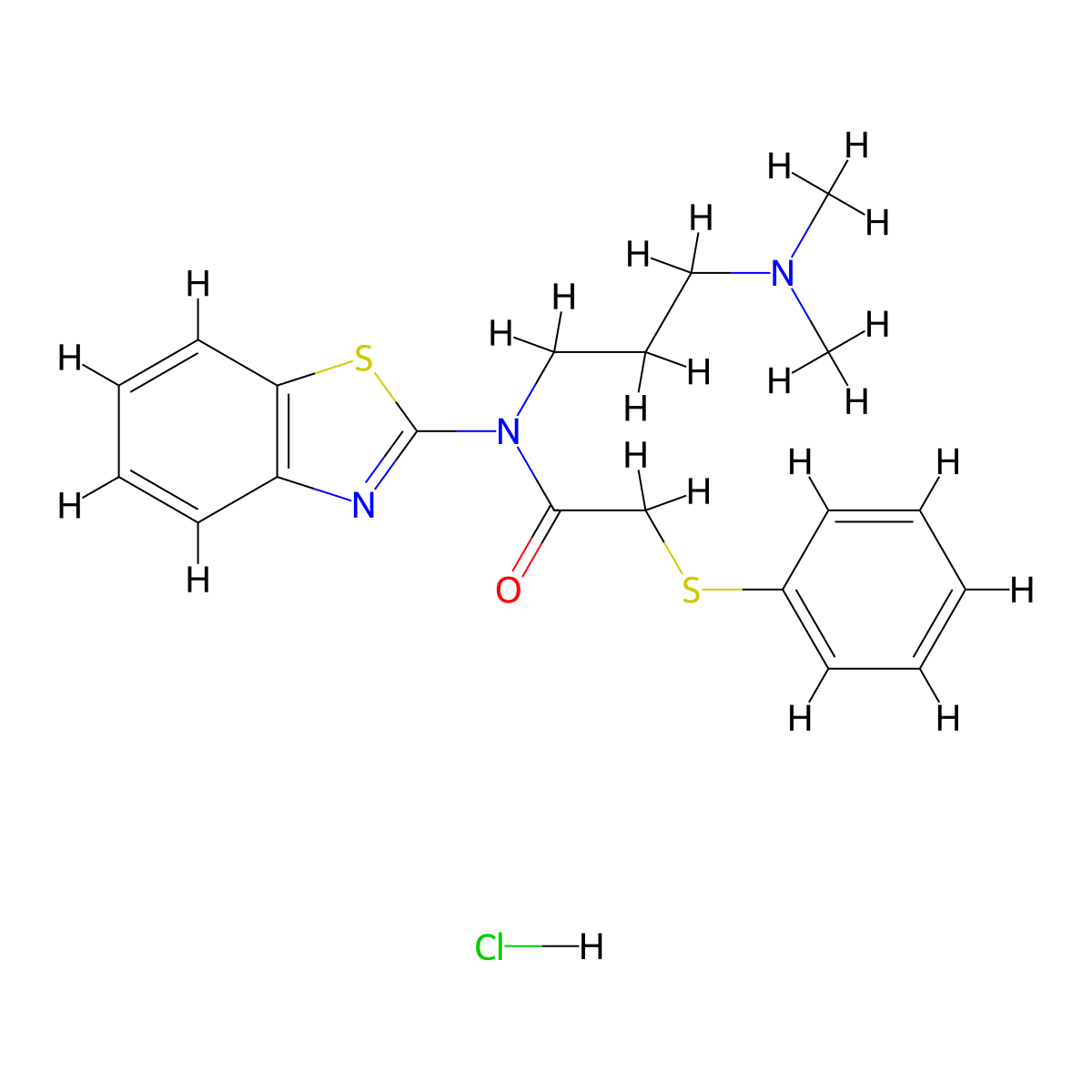 N-(benzo[d]thiazol-2-yl)-N-(3-(dimethylamino)propyl)-2-(phenylthio)acetamide hydrochloride molecular structure, CAS 1215628-17-3