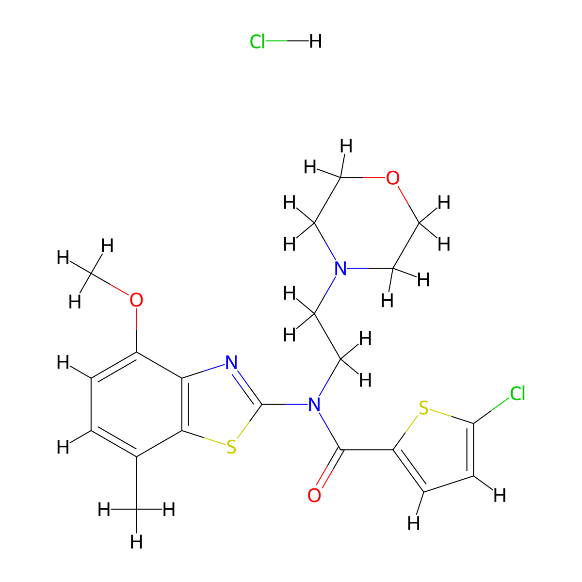 5-chloro-N-(4-methoxy-7-methylbenzo[d]thiazol-2-yl)-N-(2-morpholinoethyl)thiophene-2-carboxamide hydrochloride molecular structure, CAS 1215629-39-2