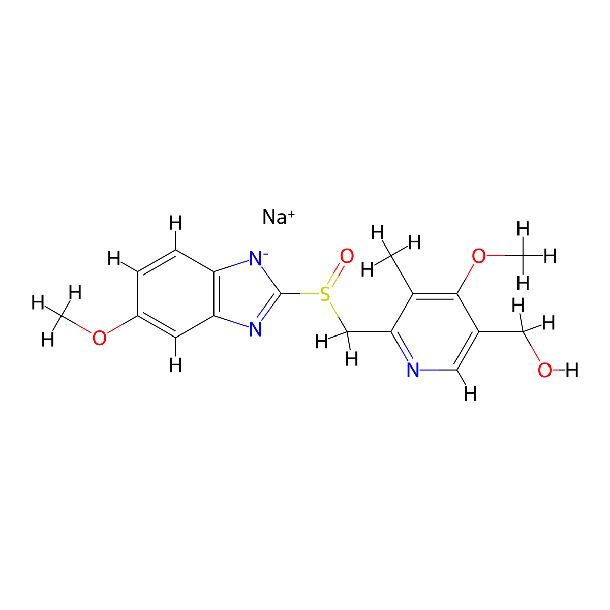 5-Hydroxy Omeprazole Sodium Salt molecular structure, CAS 1215629-45-0