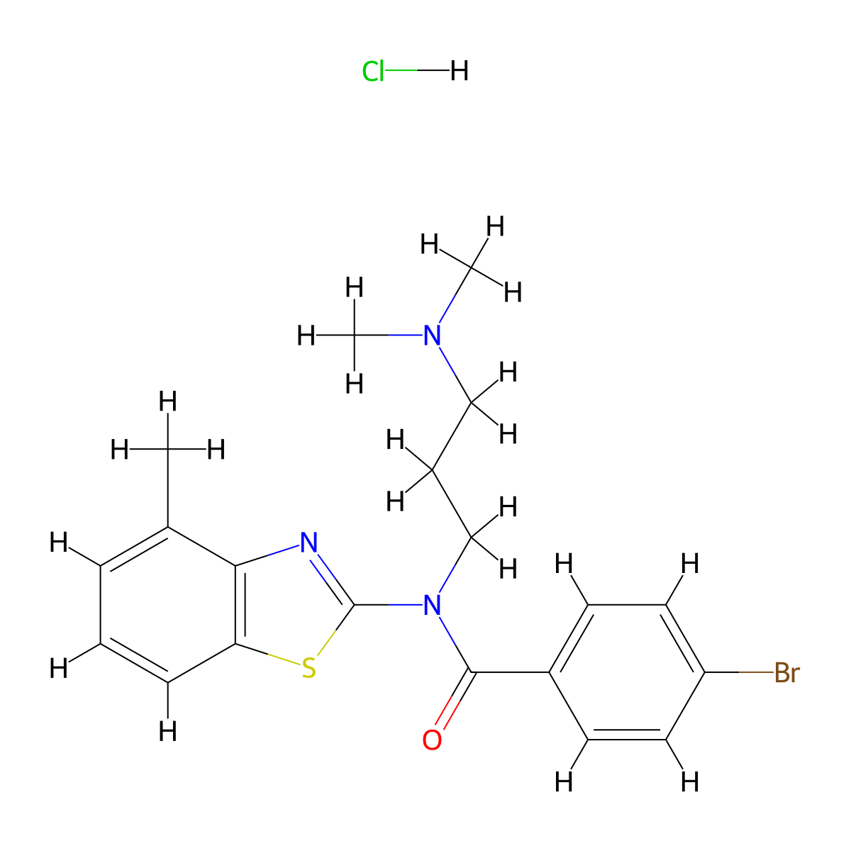 4-bromo-N-(3-(dimethylamino)propyl)-N-(4-methylbenzo[d]thiazol-2-yl)benzamide hydrochloride molecular structure, CAS 1215631-73-4