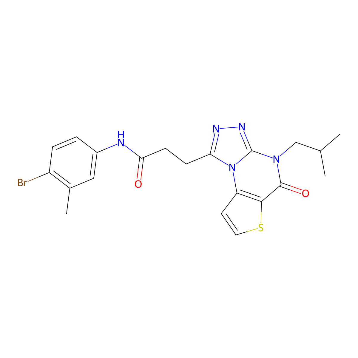 N-(4-bromo-3-methylphenyl)-3-(4-isobutyl-5-oxo-4,5-dihydrothieno[2,3-e][1,2,4]triazolo[4,3-a]pyrimidin-1-yl)propanamide molecular structure, CAS 1215632-69-1