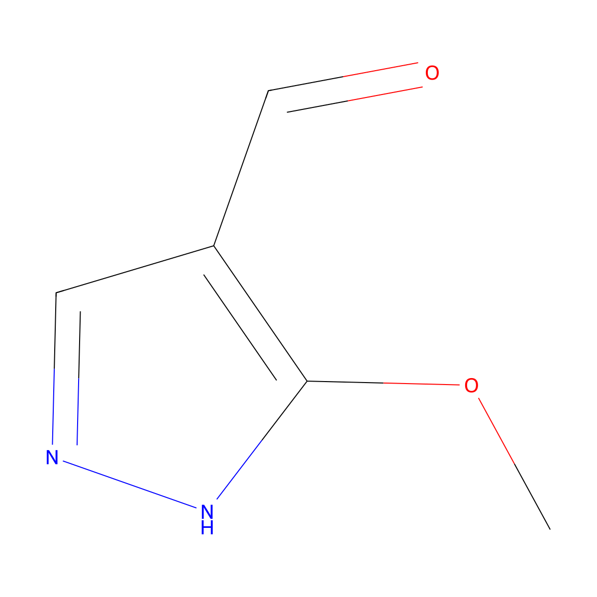 3-methoxy-1H-pyrazole-4-carbaldehyde molecular structure, CAS 1215632-94-2