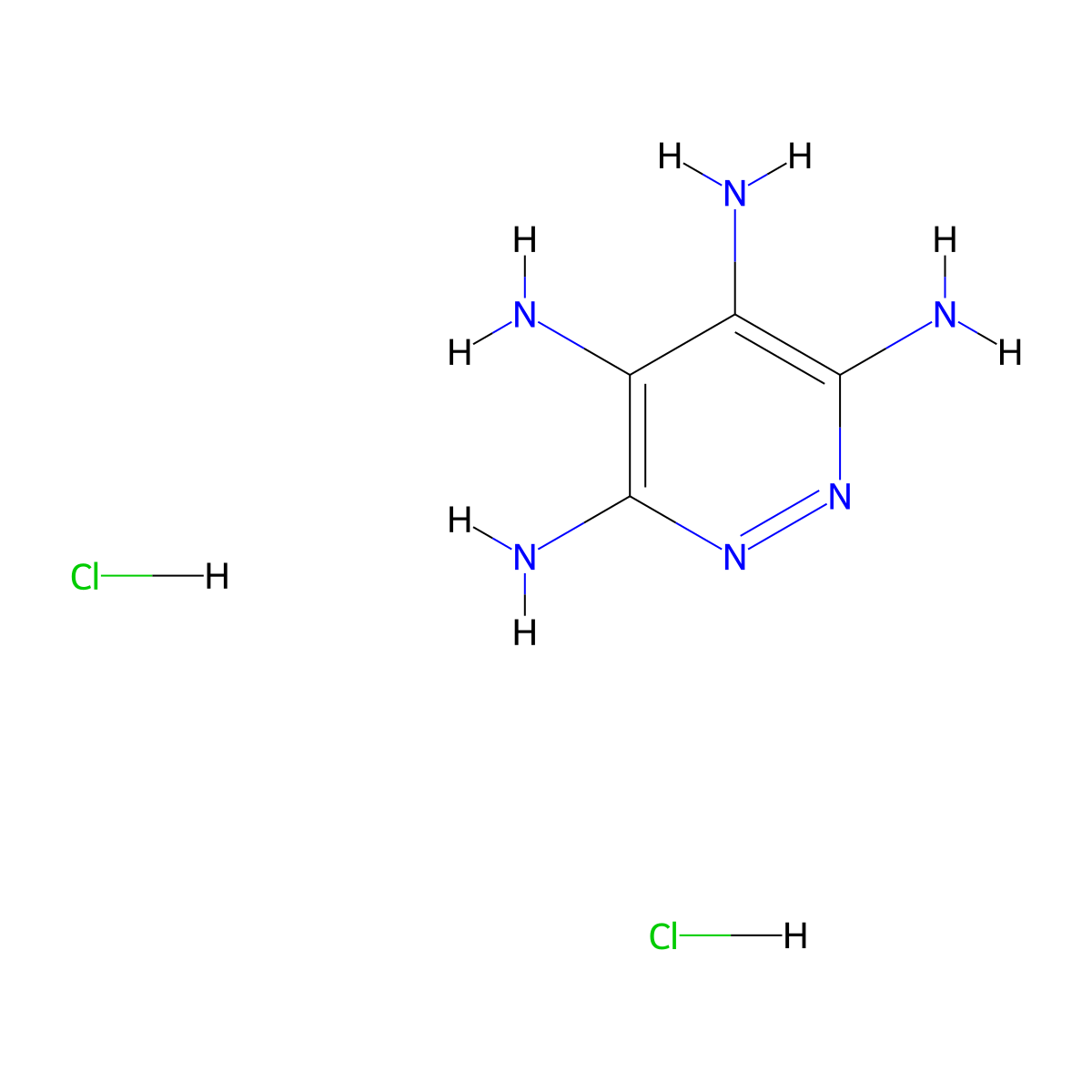 Pyridazine-3,4,5,6-tetraamine dihydrochloride molecular structure, CAS 1215633-78-5