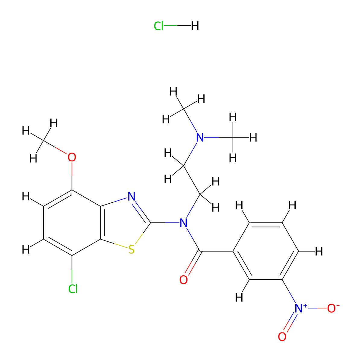N-(7-chloro-4-methoxybenzo[d]thiazol-2-yl)-N-(2-(dimethylamino)ethyl)-3-nitrobenzamide hydrochloride molecular structure, CAS 1215634-29-9