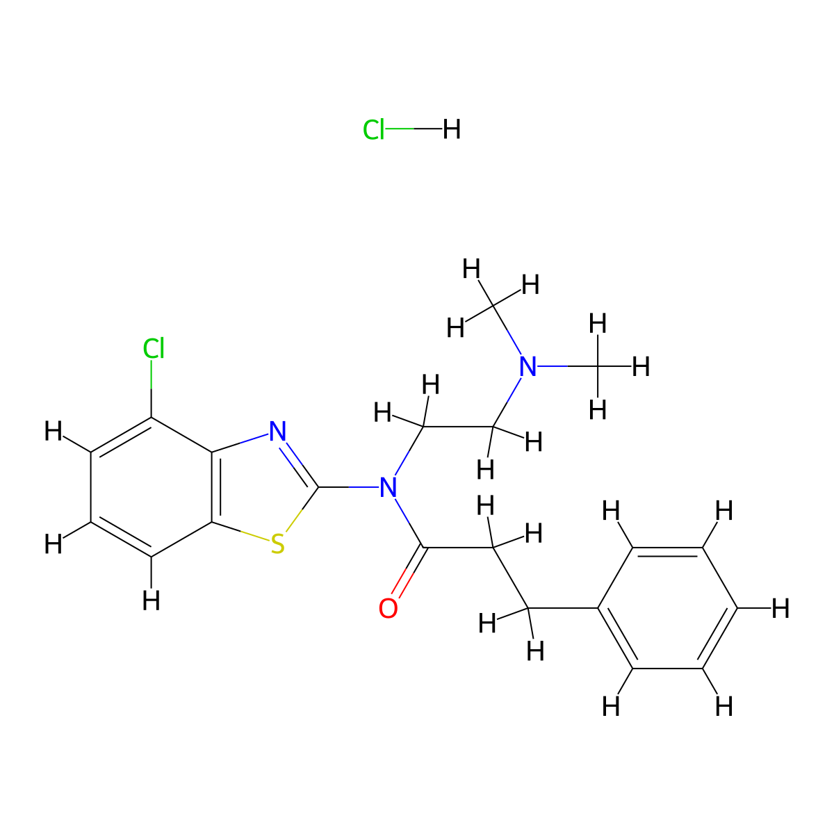 N-(4-chlorobenzo[d]thiazol-2-yl)-N-(2-(dimethylamino)ethyl)-3-phenylpropanamide hydrochloride molecular structure, CAS 1215634-52-8