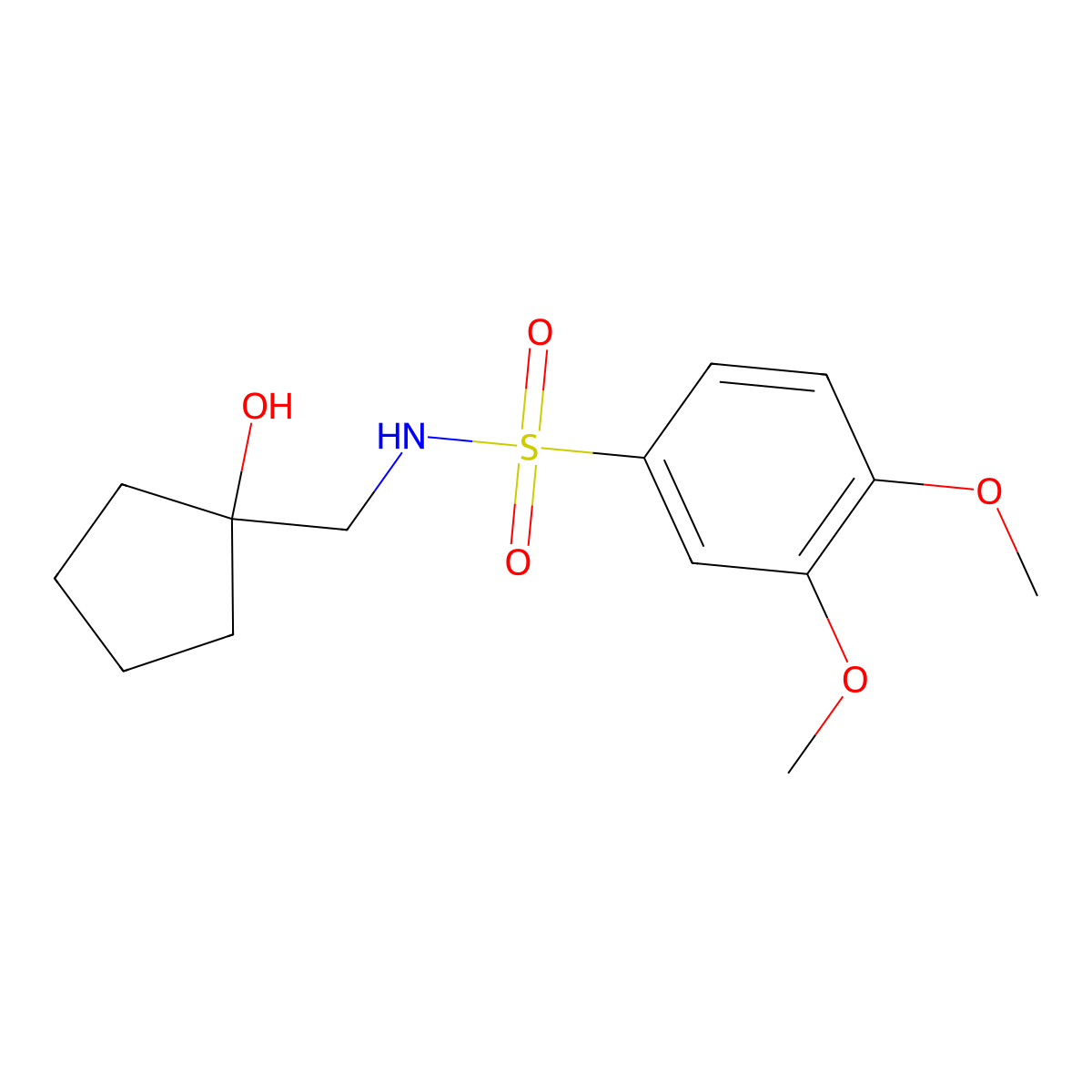 N-((1-hydroxycyclopentyl)methyl)-3,4-dimethoxybenzenesulfonamide molecular structure, CAS 1215634-59-5