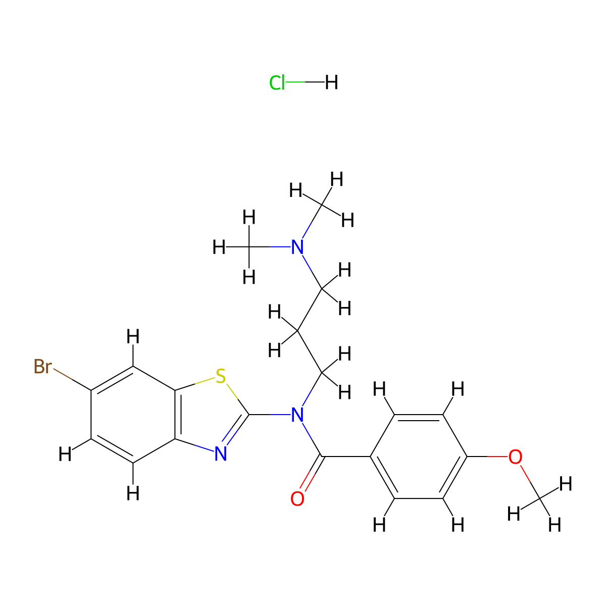 N-(6-bromobenzo[d]thiazol-2-yl)-N-(3-(dimethylamino)propyl)-4-methoxybenzamide hydrochloride molecular structure, CAS 1215636-95-5