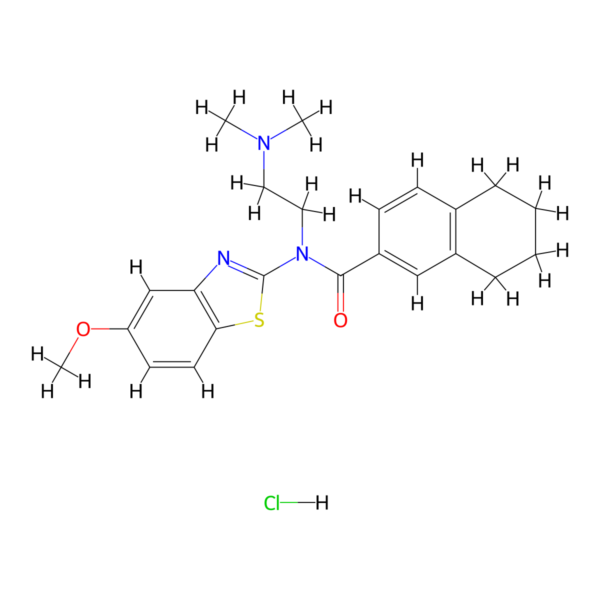 N-(2-(dimethylamino)ethyl)-N-(5-methoxybenzo[d]thiazol-2-yl)-5,6,7,8-tetrahydronaphthalene-2-carboxamide hydrochloride molecular structure, CAS 1215637-08-3
