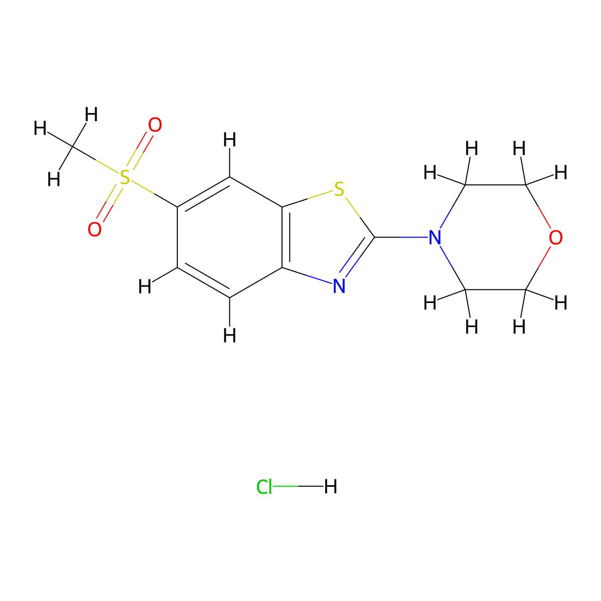 4-(6-(Methylsulfonyl)benzo[d]thiazol-2-yl)morpholine hydrochloride molecular structure, CAS 1215637-15-2