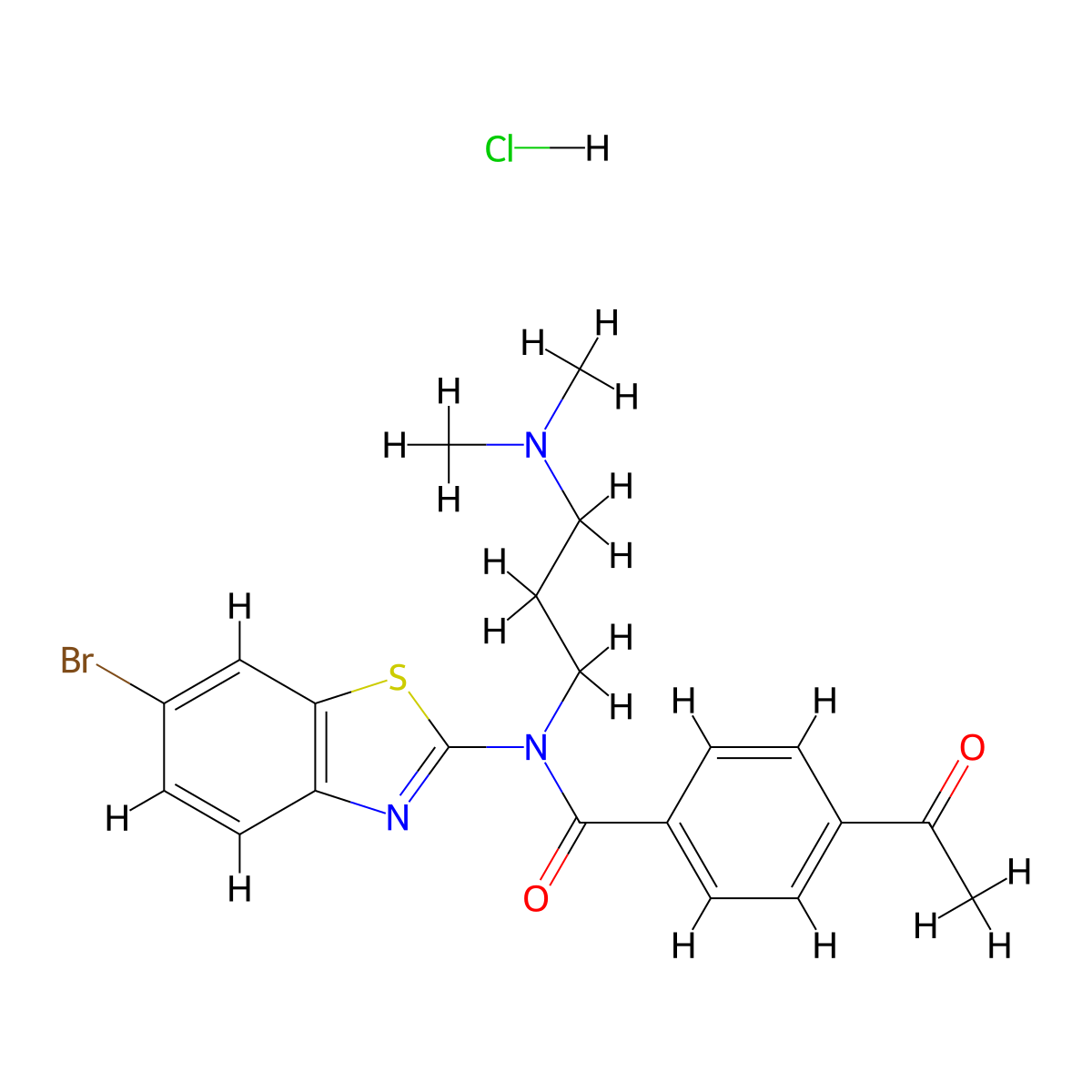 4-Acetyl-N-(6-bromo-1,3-benzothiazol-2-YL)-N-[3-(dimethylamino)propyl]benzamide hydrochloride molecular structure, CAS 1215637-16-3