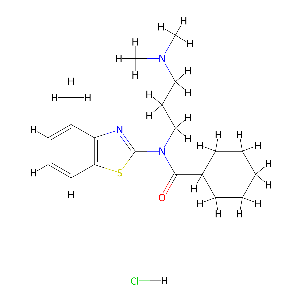 N-(3-(dimethylamino)propyl)-N-(4-methylbenzo[d]thiazol-2-yl)cyclohexanecarboxamide hydrochloride molecular structure, CAS 1215637-54-9