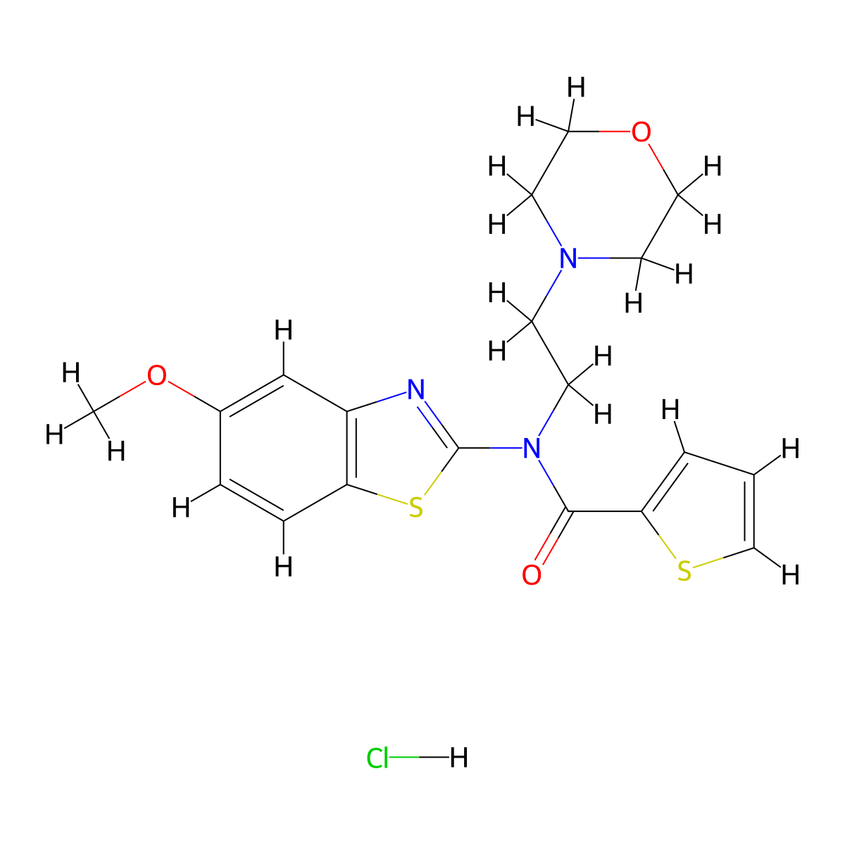 N-(5-methoxybenzo[d]thiazol-2-yl)-N-(2-morpholinoethyl)thiophene-2-carboxamide hydrochloride molecular structure, CAS 1215638-64-4