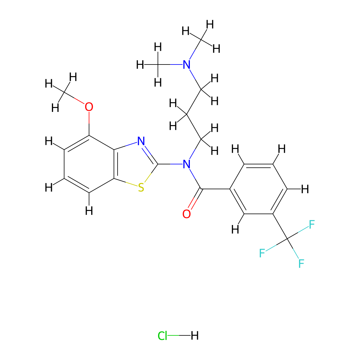 N-(3-(dimethylamino)propyl)-N-(4-methoxybenzo[d]thiazol-2-yl)-3-(trifluoromethyl)benzamide hydrochloride molecular structure, CAS 1215638-81-5