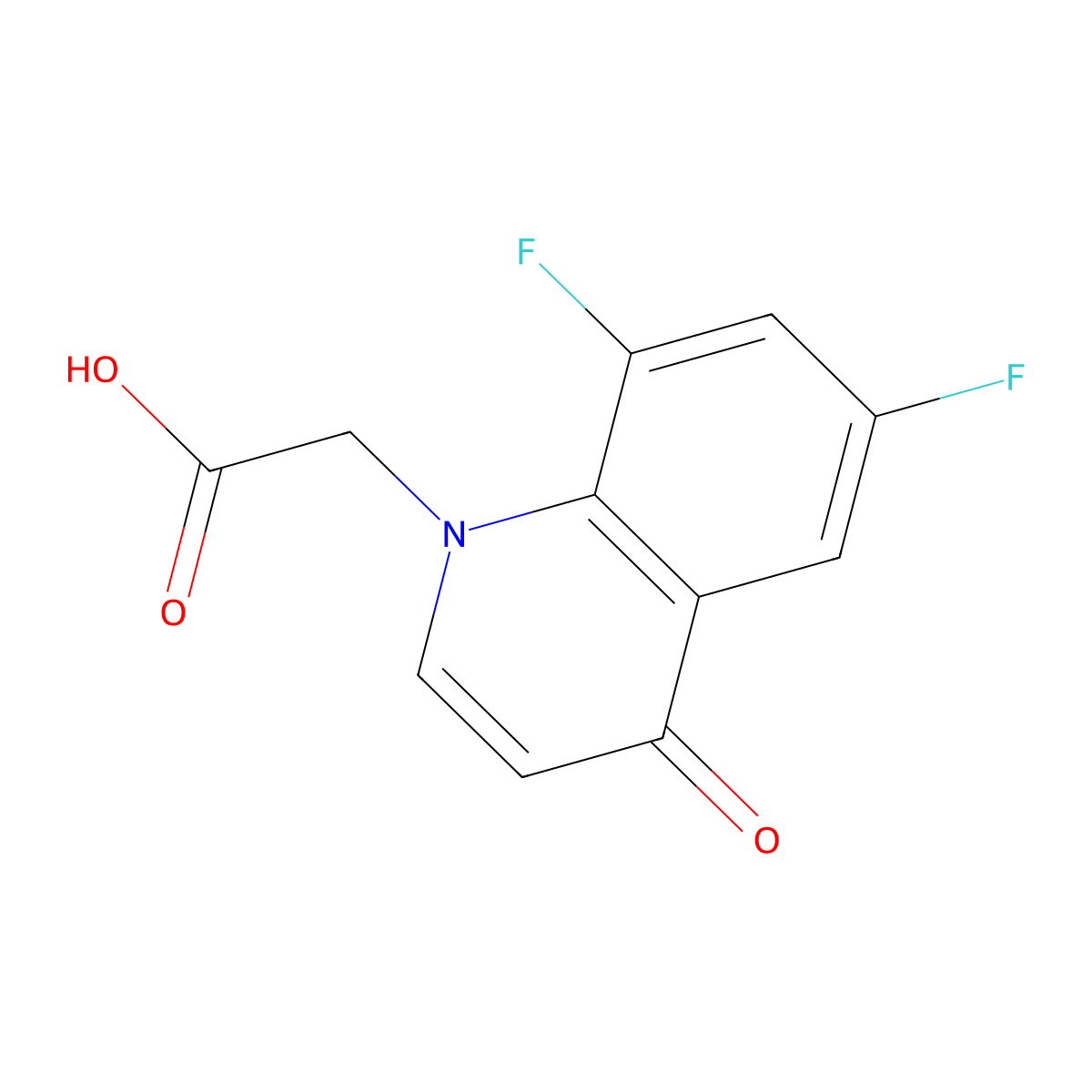 (6,8-difluoro-4-oxoquinolin-1(4H)-yl)acetic acid molecular structure, CAS 1215639-69-2