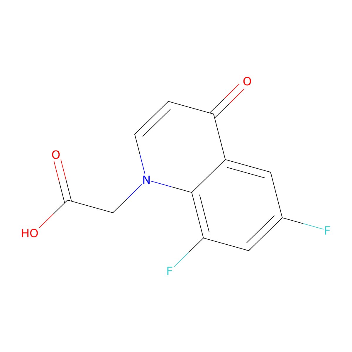 (6,8-difluoro-4-oxoquinolin-1(4H)-yl)acetic acid molecular structure, CAS 1215639-69-2