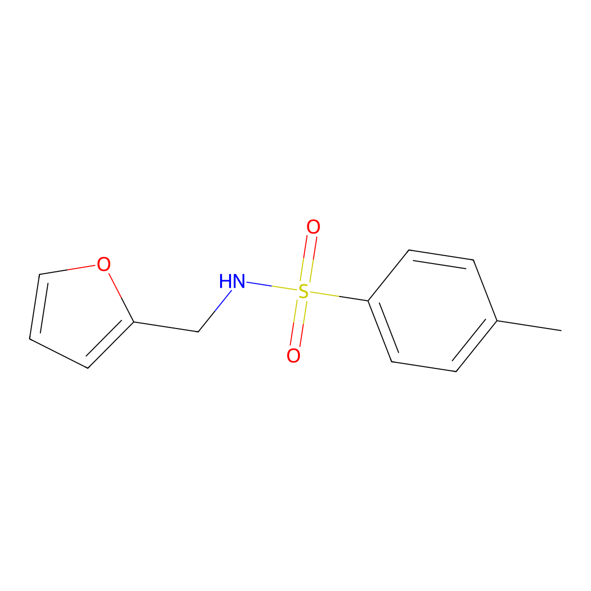N-(furan-2-ylmethyl)-4-methylbenzenesulfonamide molecular structure, CAS 121564-33-8