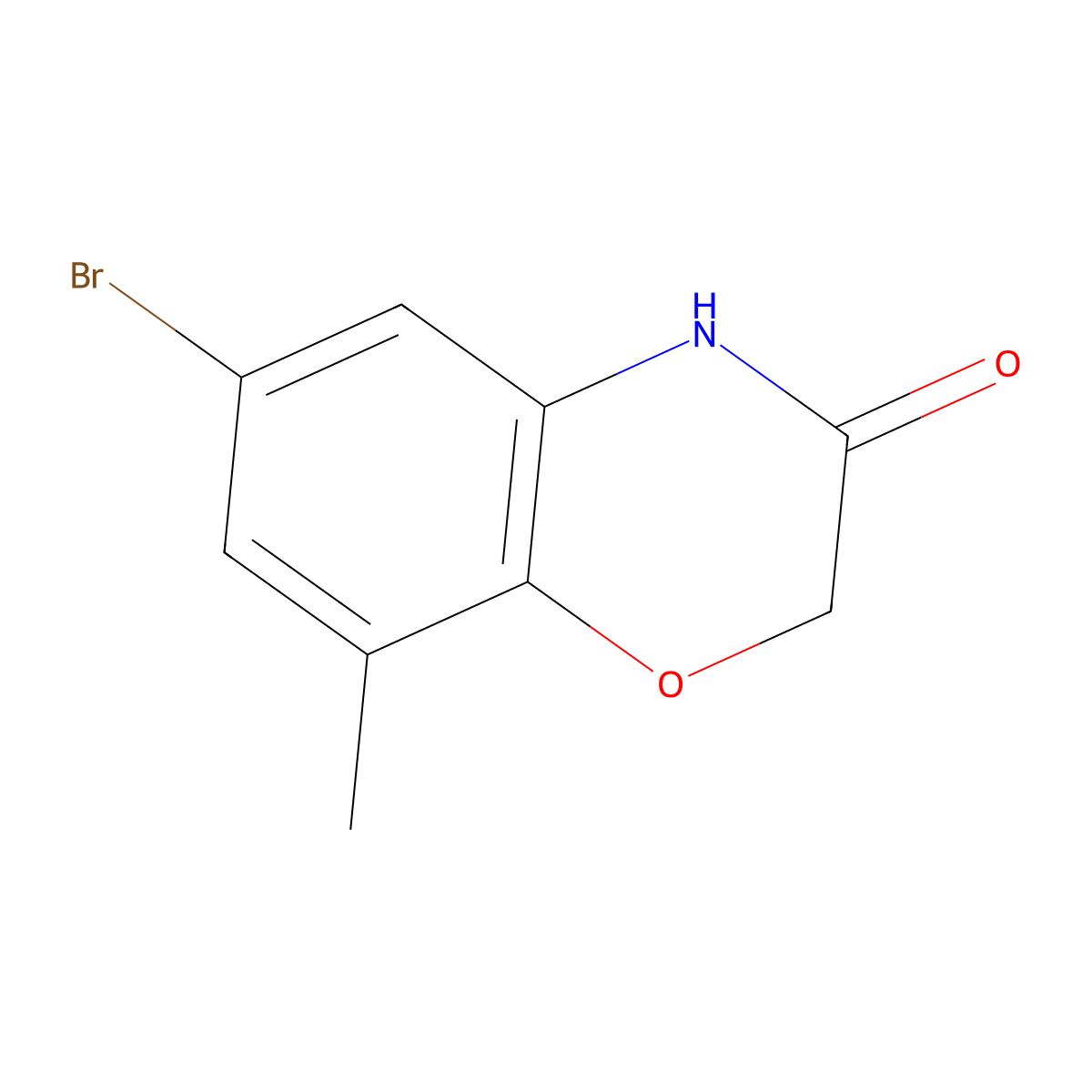 6-Bromo-8-methyl-2H-benzo[b][1,4]oxazin-3(4H)-one molecular structure, CAS 121564-97-4