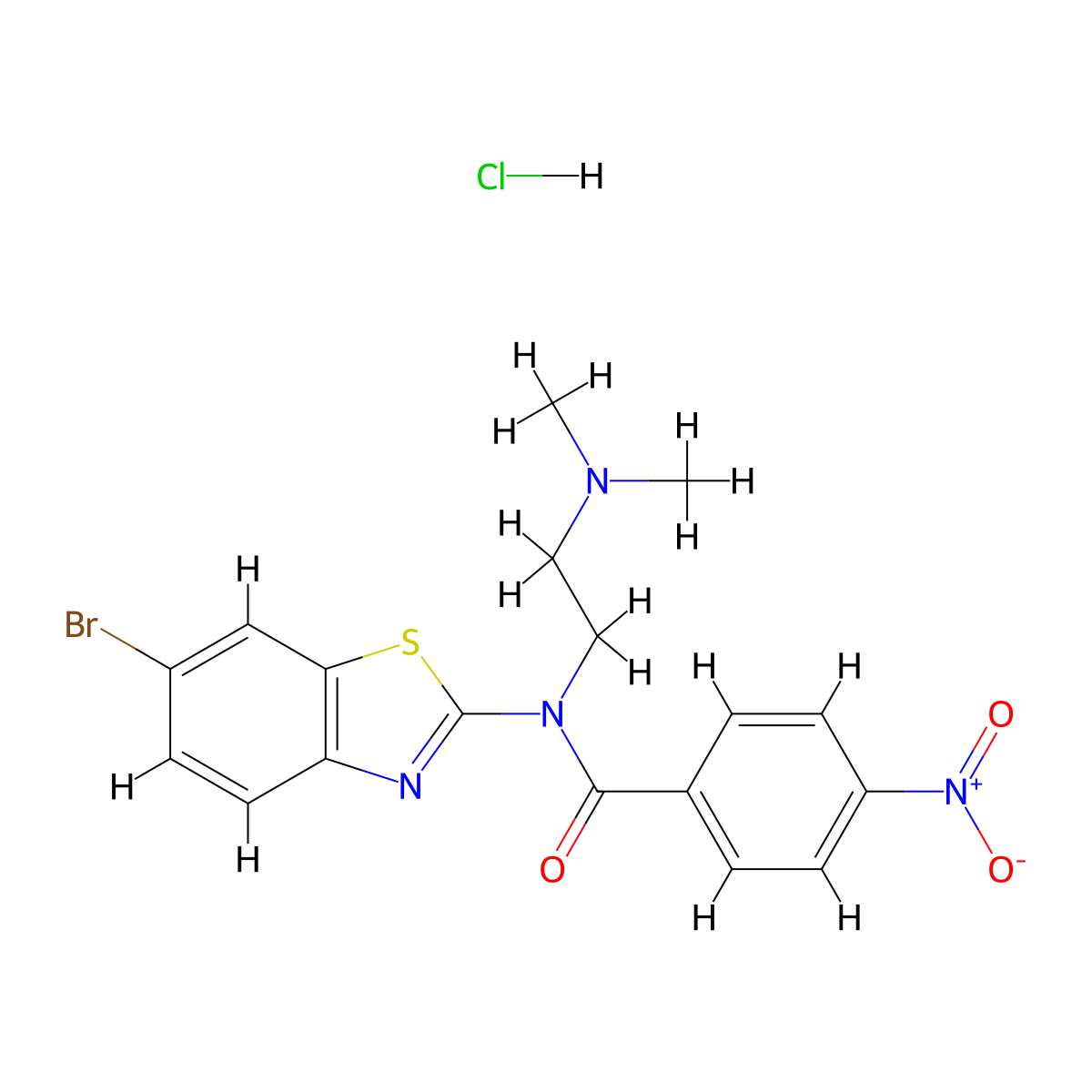 N-(6-bromobenzo[d]thiazol-2-yl)-N-(2-(dimethylamino)ethyl)-4-nitrobenzamide hydrochloride molecular structure, CAS 1215643-29-0